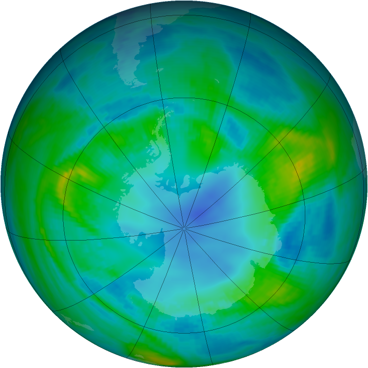 Antarctic ozone map for 26 April 1982
